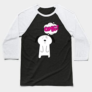 omg funny surpried cute dog Baseball T-Shirt